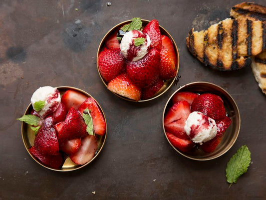 Happy National Strawberry Sundae Day with this Cherry, strawberry and red wine Sundae recipe